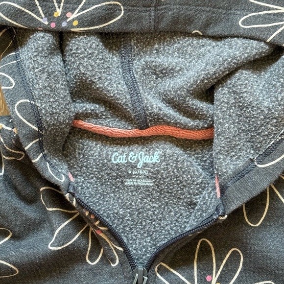 Cat & Jack Dark Gray Floral Hoodie - Picture 2 of 2
